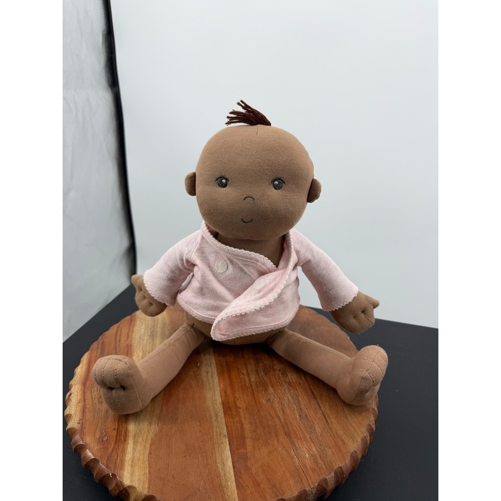 Pottery Barn Kids Plush Baby Doll Kids OS Pink Soft Fabric Embroidered Face‎